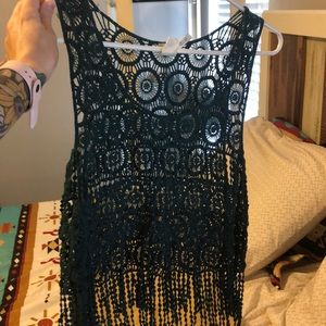 Nice see through shirt dark blueish green.